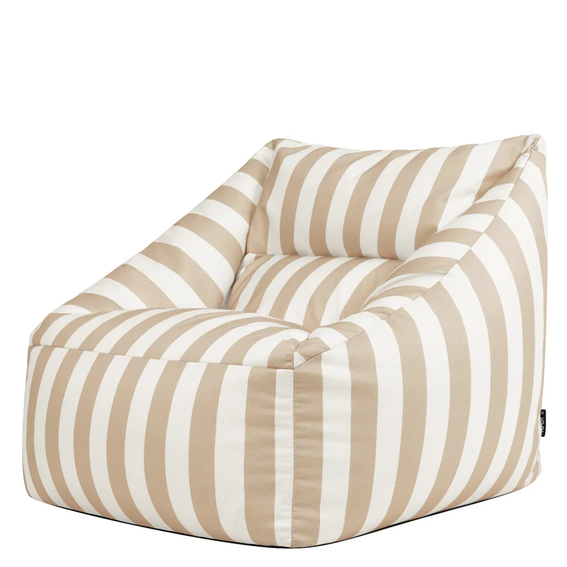Natalia Gestreifter Gewebter Sessel-Sitzsack, für Indoor & Outdoor, Taupe