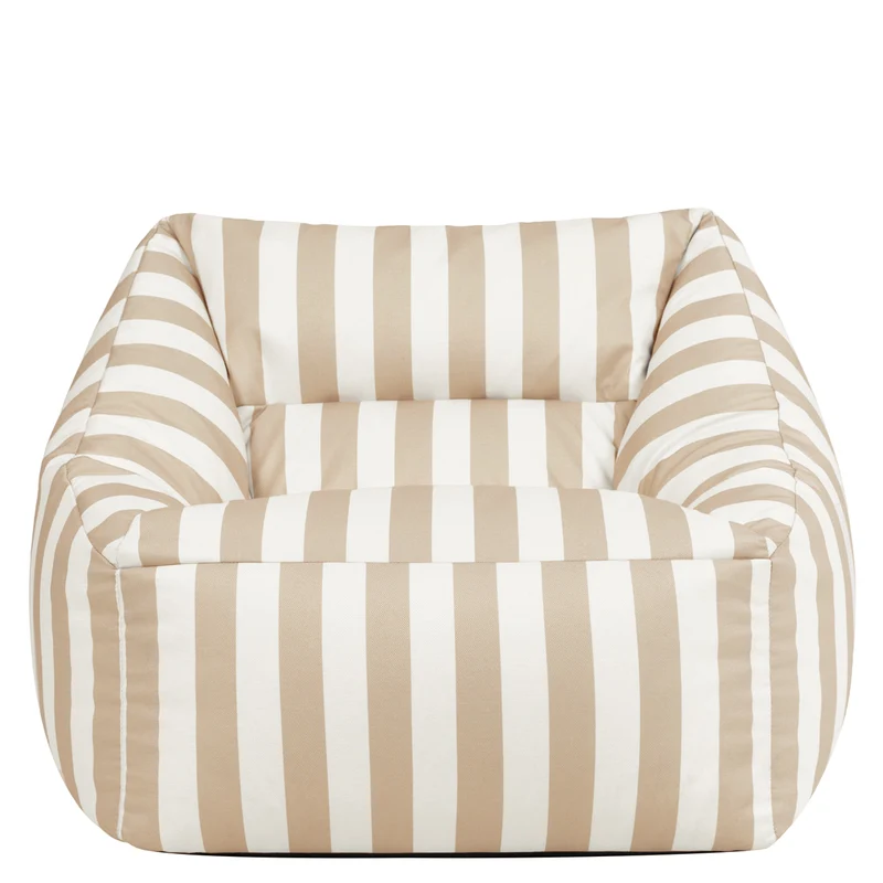Natalia Gestreifter Gewebter Sessel-Sitzsack, für Indoor & Outdoor, Taupe