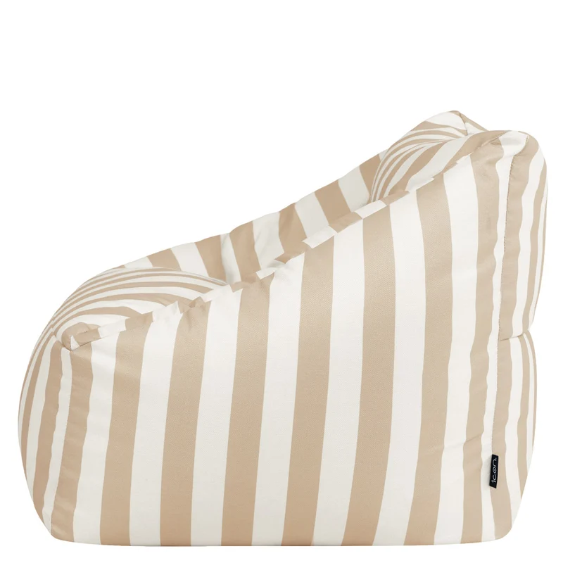 Natalia Gestreifter Gewebter Sessel-Sitzsack, für Indoor & Outdoor, Taupe