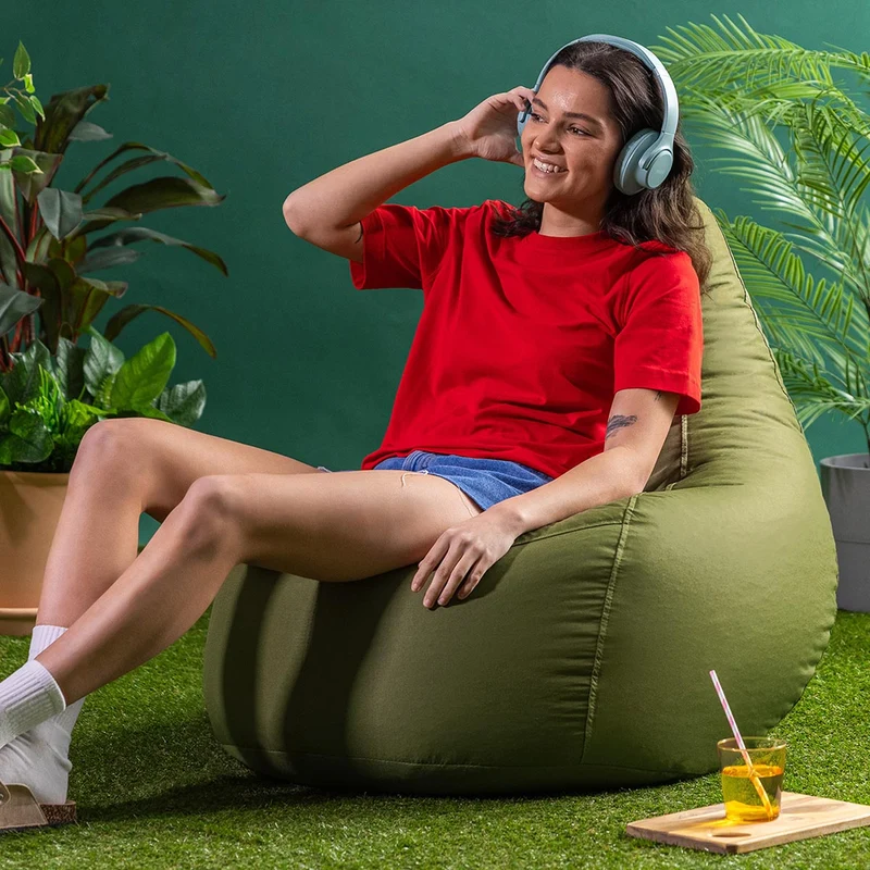 Dalton Liegestuhl Indoor-Outdoor Gaming Sitzsack – Khakigrün