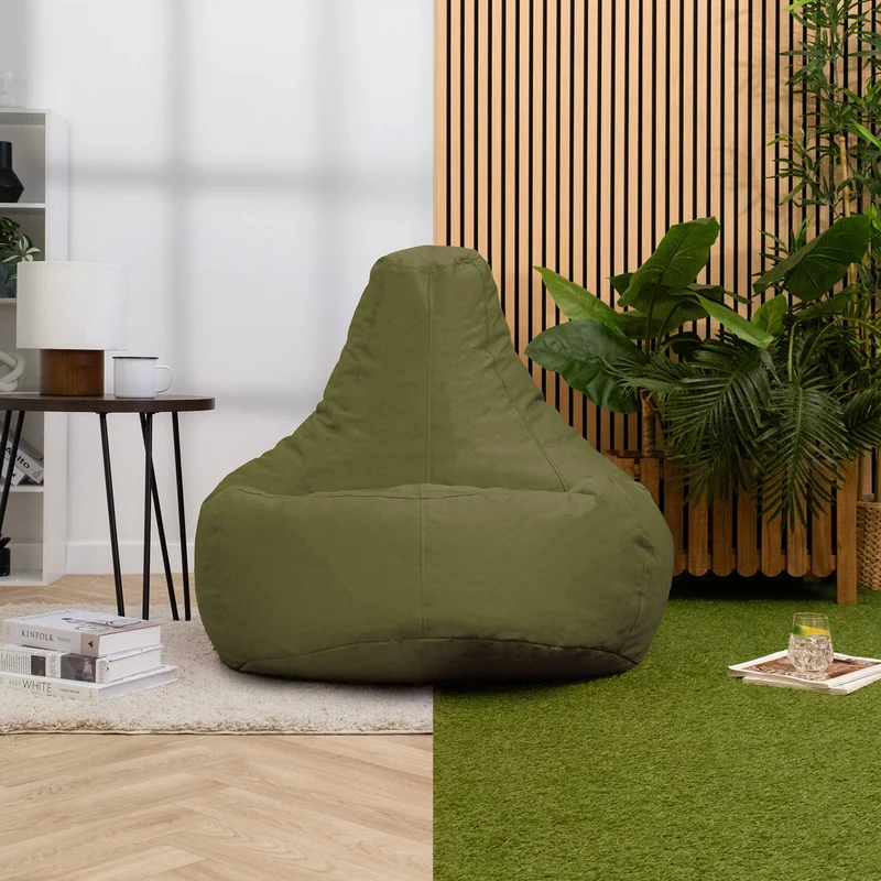 Dalton Liegestuhl Indoor-Outdoor Gaming Sitzsack – Khakigrün