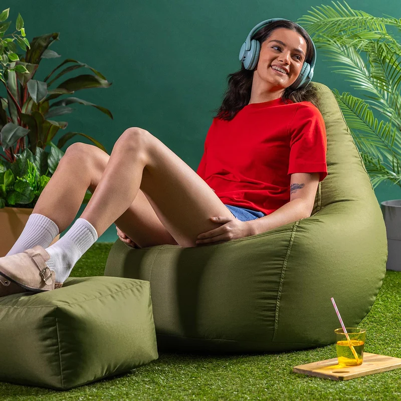 Dalton Liegestuhl Indoor-Outdoor Gaming Sitzsack – Khakigrün
