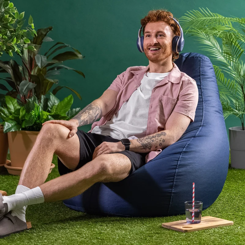 Recliner Sitzsack für den Innen- und Außenbereich, Dunkenblau