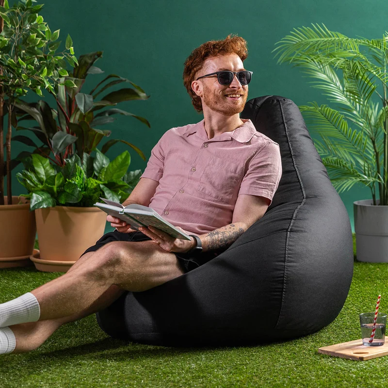 Recliner Sitzsack für den Innen- und Außenbereich, Schwarz