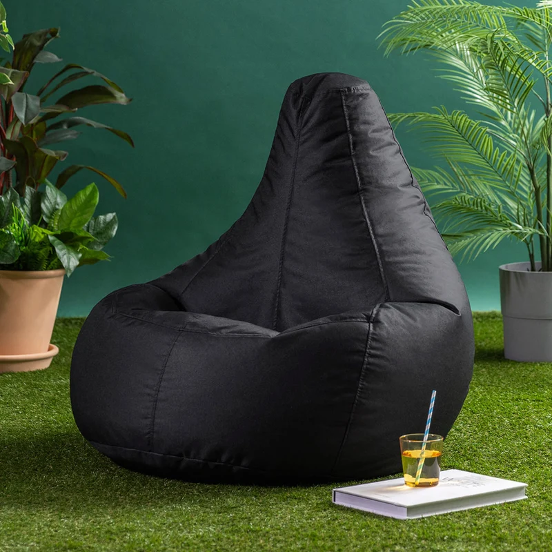 Recliner Sitzsack für den Innen- und Außenbereich, Schwarz