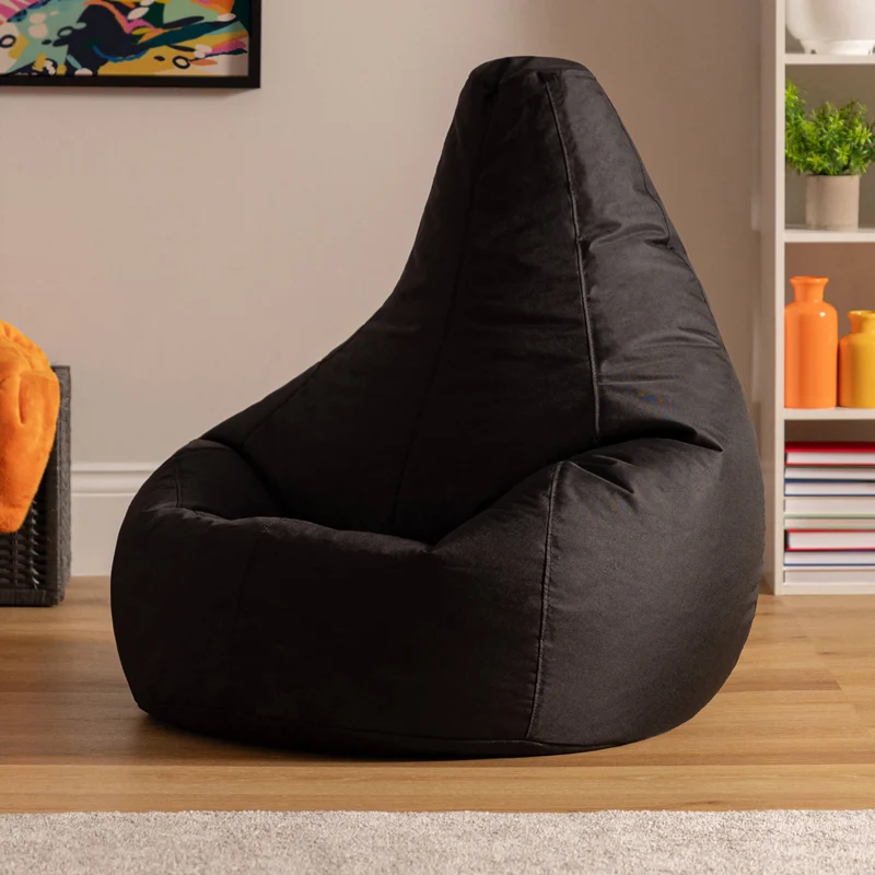 Recliner Sitzsack für den Innen- und Außenbereich, Schwarz