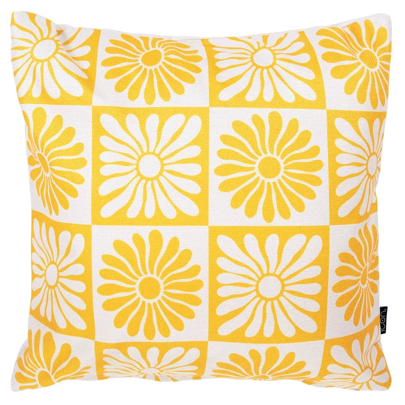 Indoor-Outdoor-Kissen „Sommerblume“ – Gelb