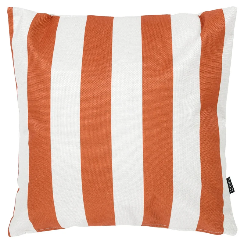 Gestreiftes Indoor-Outdoor-Kissen – Terrakotta-Orange