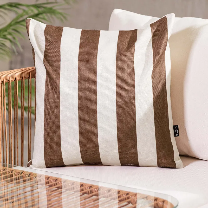 Stripe Indoor-Outdoor Kissen – Braun