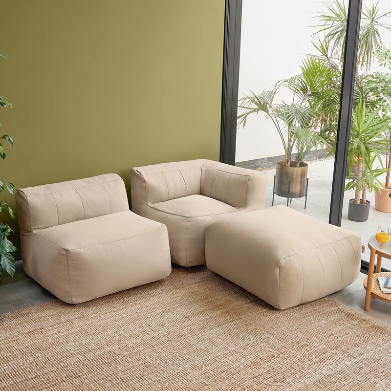 Zen Modularer Sofa, Olefin, Steingrau
