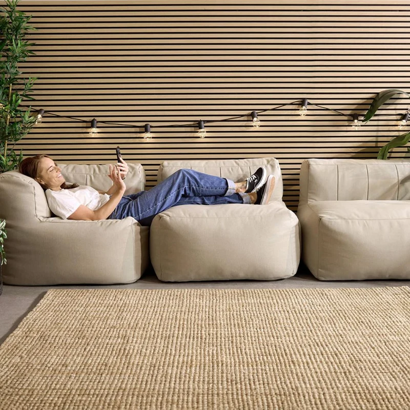Zen Modularer Sofa, Olefin, Steingrau