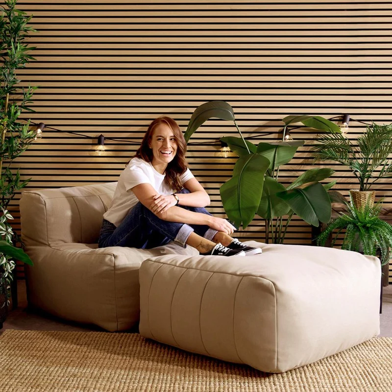 Zen Modularer Sofa, Olefin, Steingrau