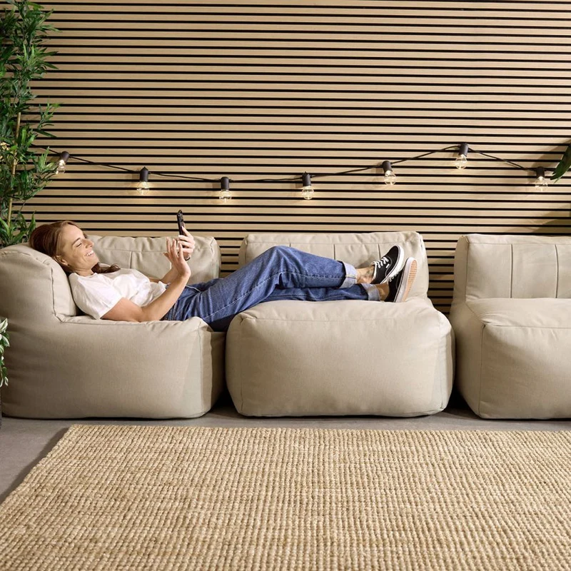 Zen Modularer Sofa, Olefin, Steingrau
