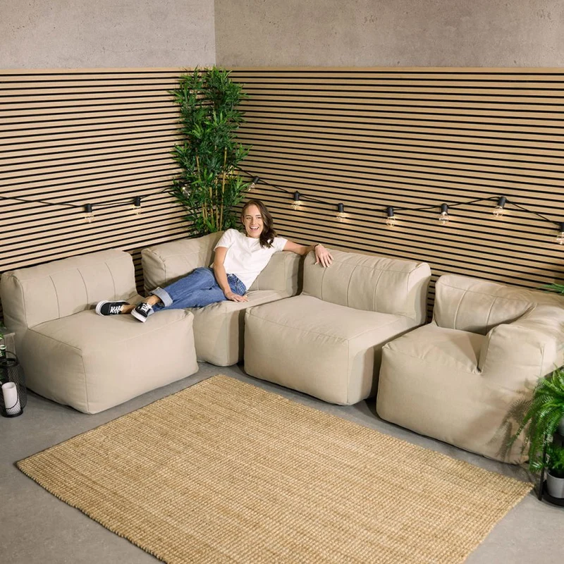 Zen Modularer Sofa, Olefin, Steingrau