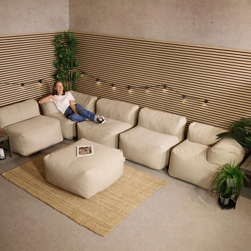 Zen Modularer Sofa, Olefin, Steingrau
