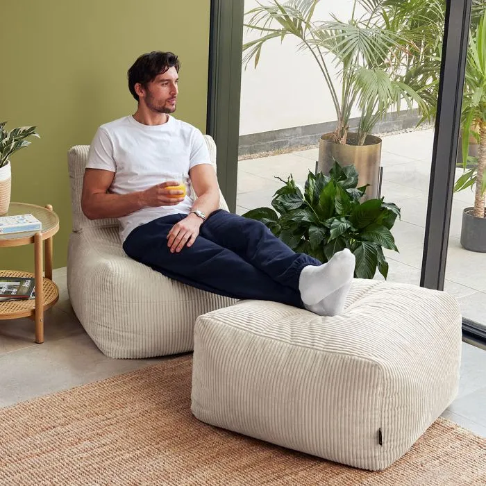 Noa Modularer Sitzsack-Sofa, Jumbo Cord, Steingrau