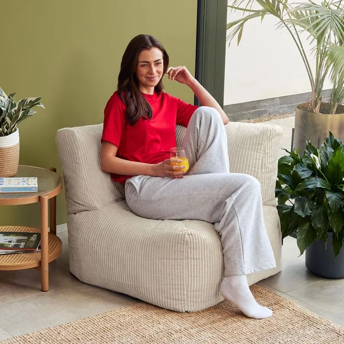Noa Modularer Sitzsack-Sofa, Jumbo Cord, Steingrau