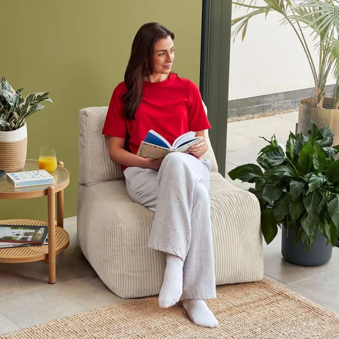 Noa Modularer Sitzsack-Sofa, Jumbo Cord, Steingrau