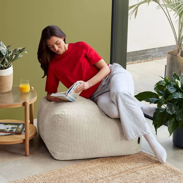 Noa Modularer Sitzsack-Sofa, Jumbo Cord, Steingrau