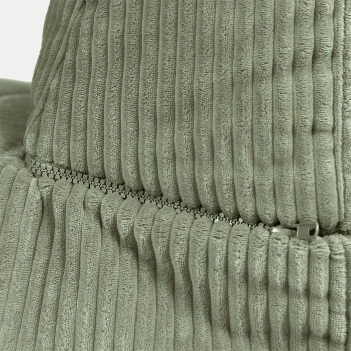 Noa Modularer Sitzsack-Sofa, Jumbo Cord, Salbeigrün