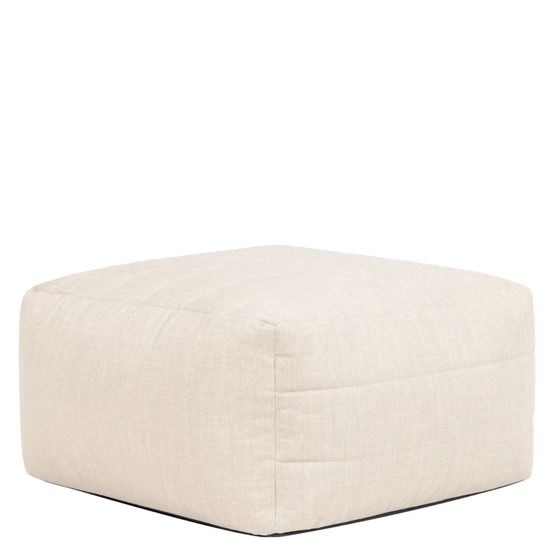 Noa Modularer Sitzsack-Fußhocker, Outdoor-Gewebe, Naturfarbe