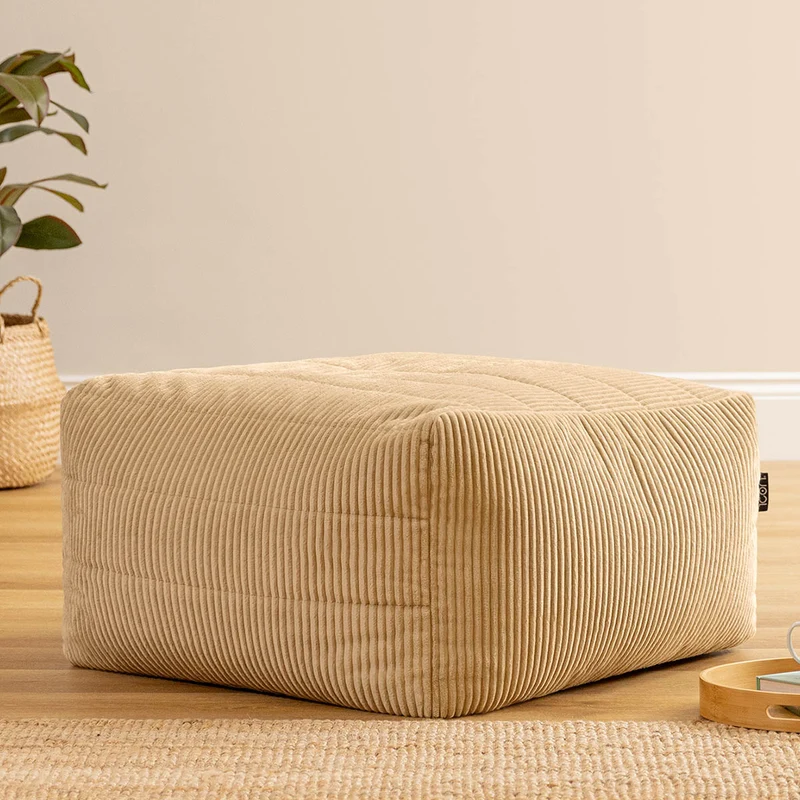 Noa Modularer Sitzsack-Fußhocker, Jumbo Cord, Steingrau