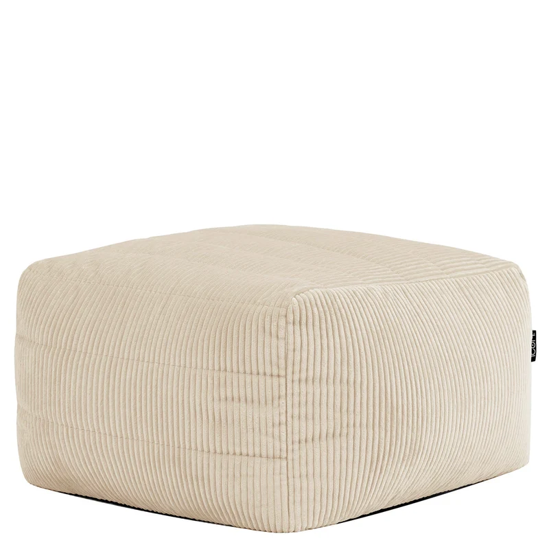 Noa Modularer Sitzsack-Fußhocker, Jumbo Cord, Steingrau