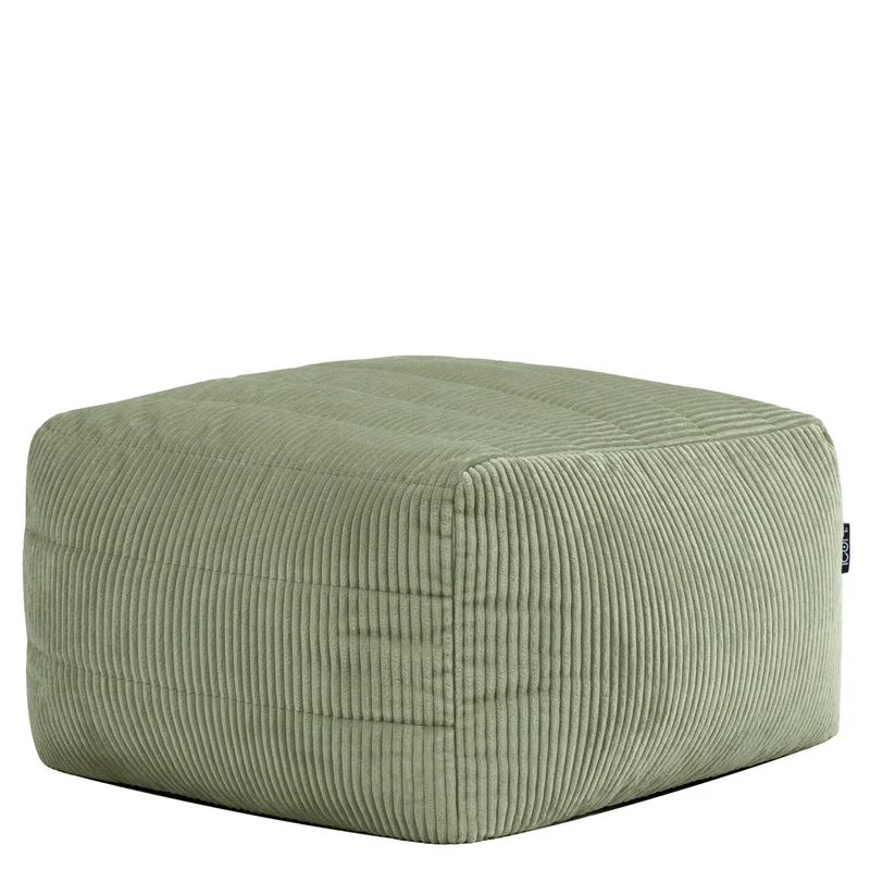 Noa Modularer Sitzsack-Fußhocker, Jumbo Cord, Salbeigrün