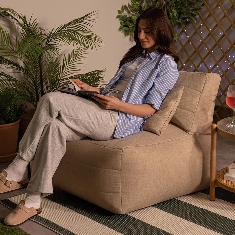 Noa Modularer Sitzsack, Outdoor-Gewebe, Naturfarbe
