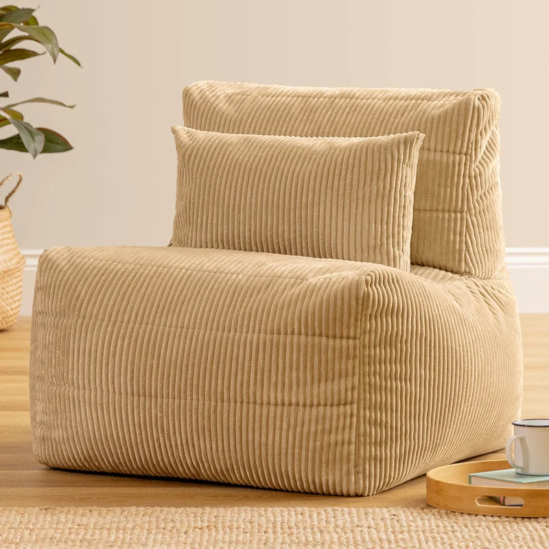 Noa Modularer Sitzsack-Sessel, Jumbo Cord, Steingrau