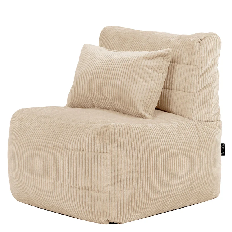 Noa Modularer Sitzsack-Sessel, Jumbo Cord, Steingrau