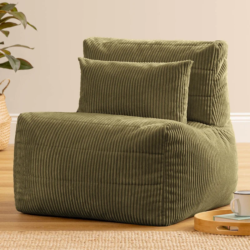 Noa Modularer Sitzsack, Jumbo Cord, Salbeigrün