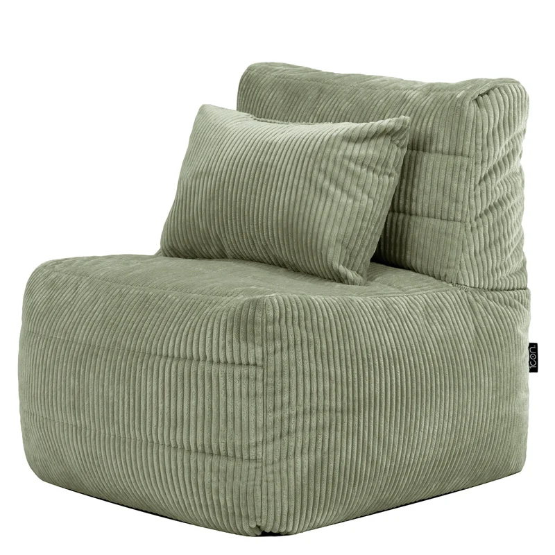 Noa Modularer Sitzsack, Jumbo Cord, Salbeigrün