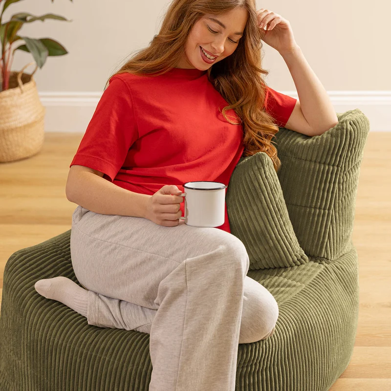 Noa Modularer Sitzsack, Jumbo Cord, Salbeigrün
