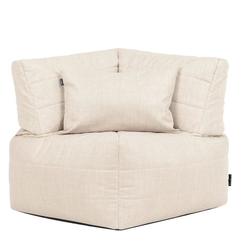 Noa Modularer Eck-Sitzsack, Outdoor-Gewebe, Naturfarbe