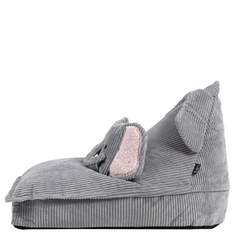 Loungesessel für Kinder, Ellie Elephant, Cord, Grau
