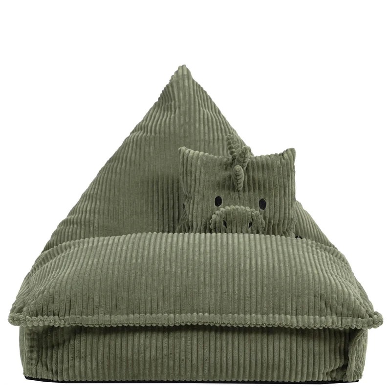 Lounger-Sitzsack für Kinder, Cord, Dexter Dinosaur, Salbeigrün