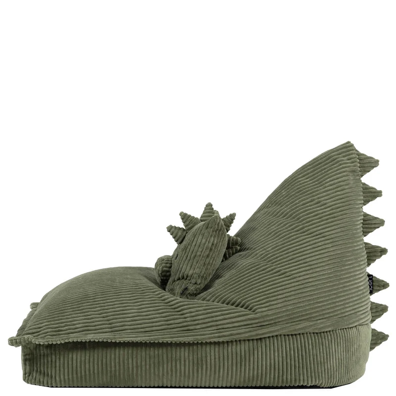 Lounger-Sitzsack für Kinder, Cord, Dexter Dinosaur, Salbeigrün