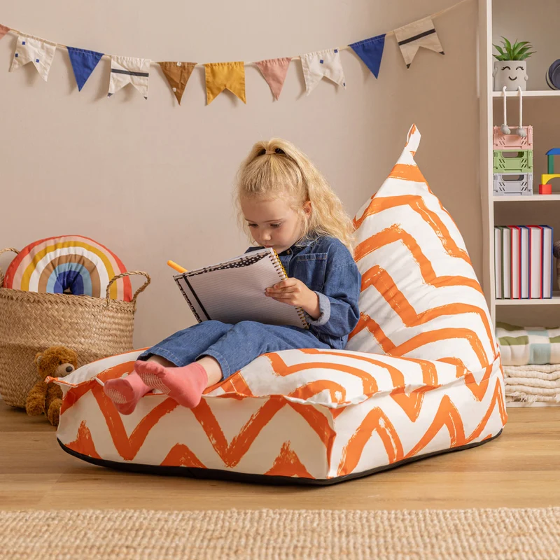 Loungesessel, Zickzack-Print, Orange