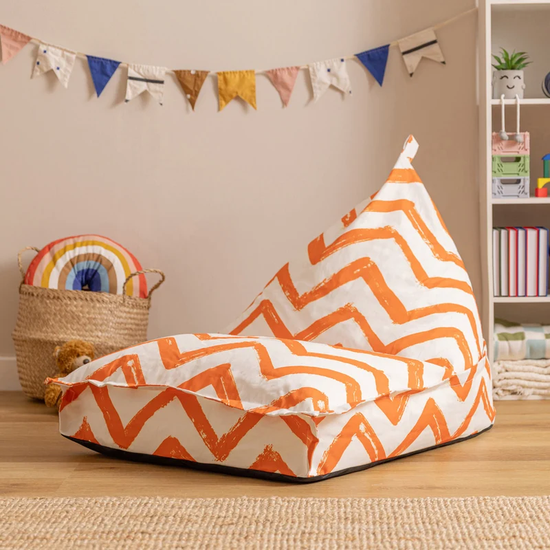 Loungesessel, Zickzack-Print, Orange