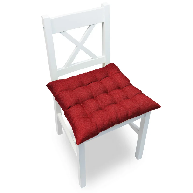 Gesteppte Stuhlkissen 4er Set mit Befestigungsbändern, elegante Stuhlkissen für Küche und Garten