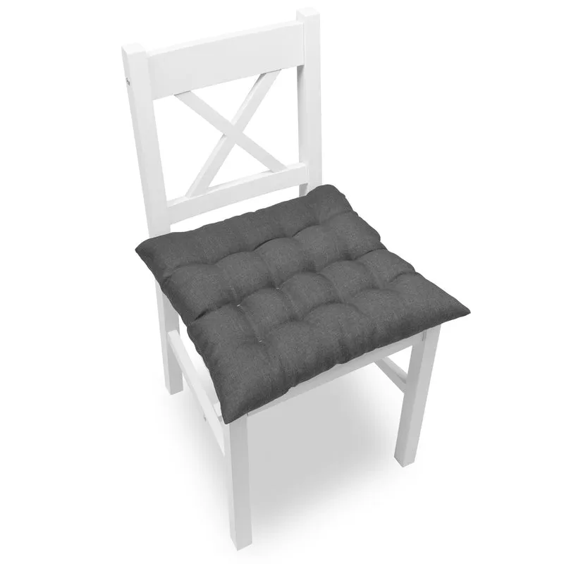 Gesteppte Stuhlkissen 4er Set mit Befestigungsbändern, elegante Stuhlkissen für Küche und Garten