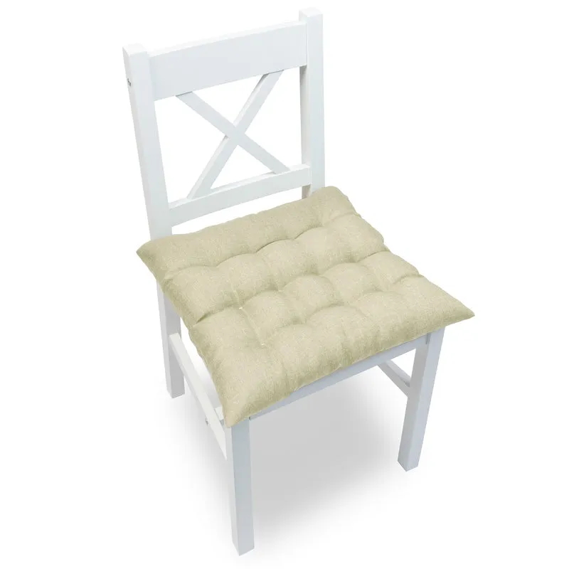 Gesteppte Stuhlkissen 4er Set mit Befestigungsbändern, elegante Stuhlkissen für Küche und Garten