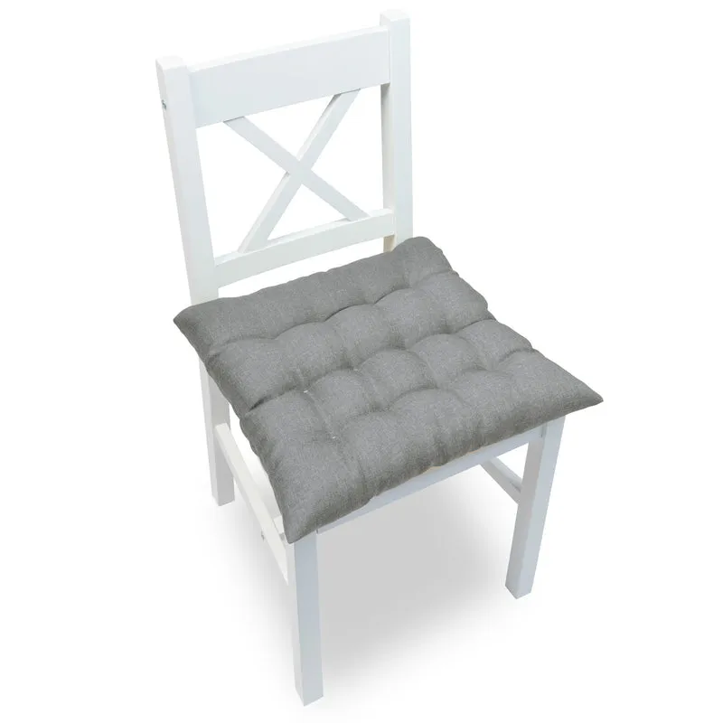Gesteppte Stuhlkissen 4er Set mit Befestigungsbändern, elegante Stuhlkissen für Küche und Garten