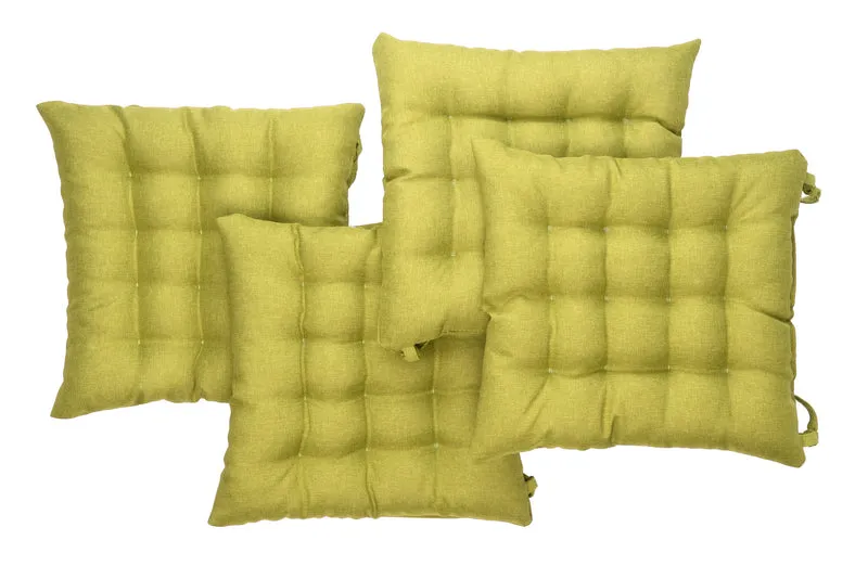 Gesteppte Stuhlkissen 4er Set mit Befestigungsbändern, elegante Stuhlkissen für Küche und Garten