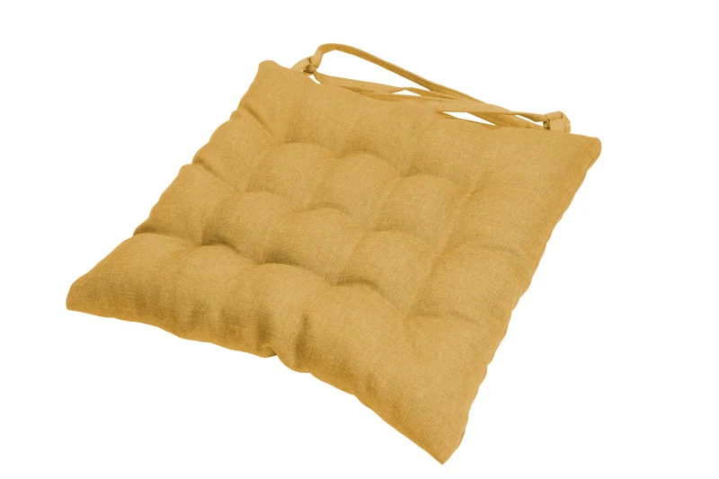 Gesteppte Stuhlkissen 4er Set mit Befestigungsbändern, elegante Stuhlkissen für Küche und Garten