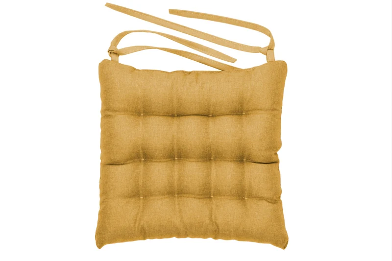 Gesteppte Stuhlkissen 4er Set mit Befestigungsbändern, elegante Stuhlkissen für Küche und Garten