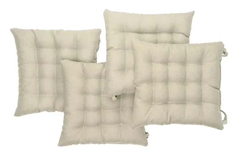 Gesteppte Stuhlkissen 4er Set mit Befestigungsbändern, elegante Stuhlkissen für Küche und Garten