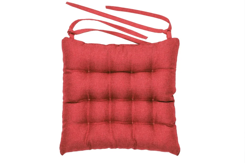 Gesteppte Stuhlkissen 4er Set mit Befestigungsbändern, elegante Stuhlkissen für Küche und Garten