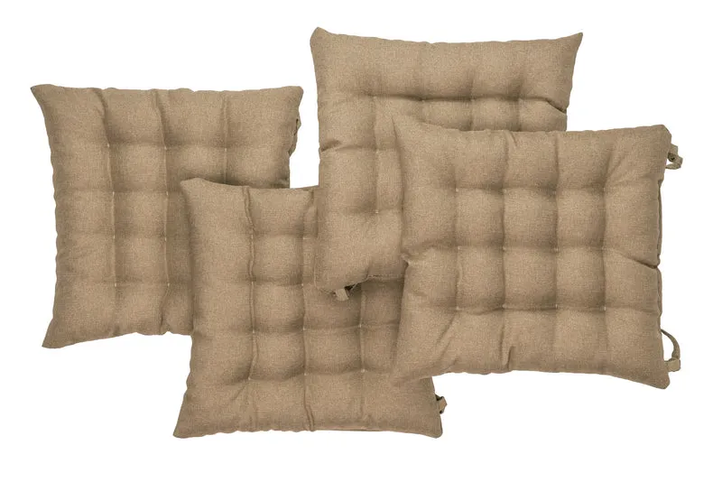 Gesteppte Stuhlkissen 4er Set mit Befestigungsbändern, elegante Stuhlkissen für Küche und Garten